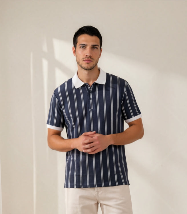 SLOG Signature Waffle Pinstripe Polo – Men's